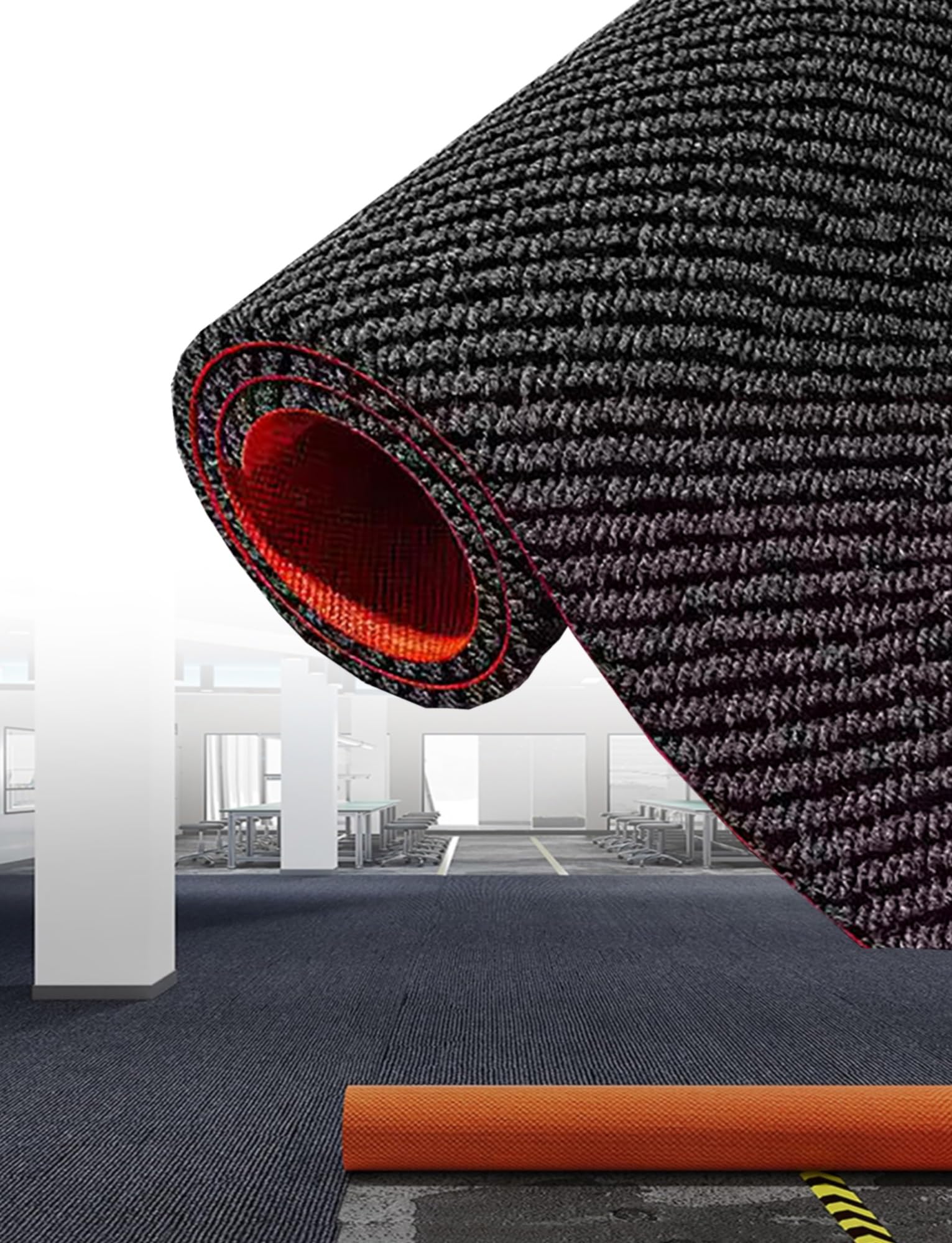 Rouleau de tapis en peluche avec dos antidérapant, rembourrage antibruit et résistance aux taches pour le salon et le bureau