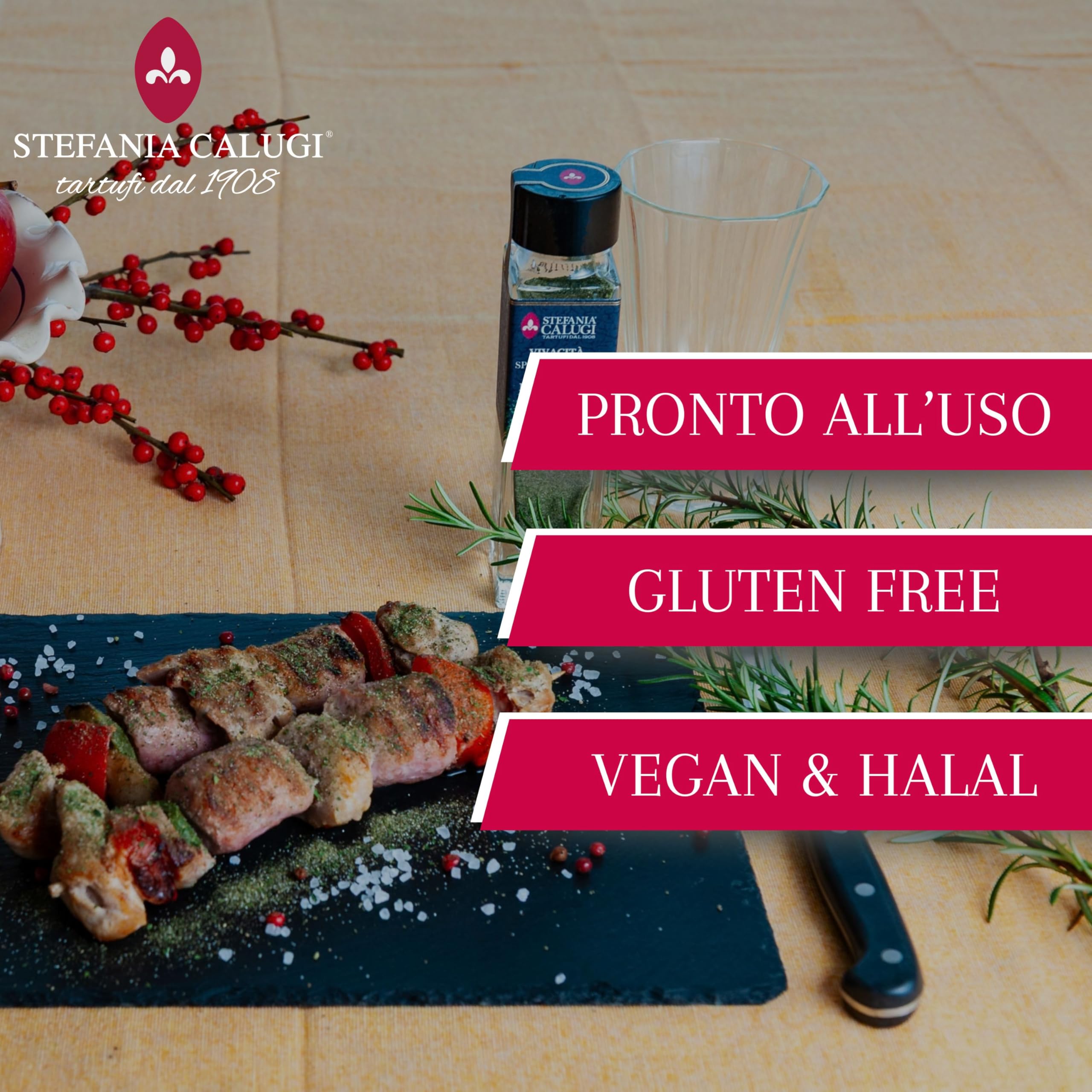 Stefania Calugi - Spolverata di Tartufo – Condimento in Polvere con Tartufo Estivo Italiano – Insaporitore per Pasta, Carne, Uova e Formaggi – Gluten Free, Vegan – Tartufai dal 1908