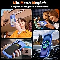 Vista 45 de TAURI Funda magnética 2 en 1 transparente para iPhone 14 Pro, compatible con Magsafe [no amarillenta] con protector de pantalla, protección de grado