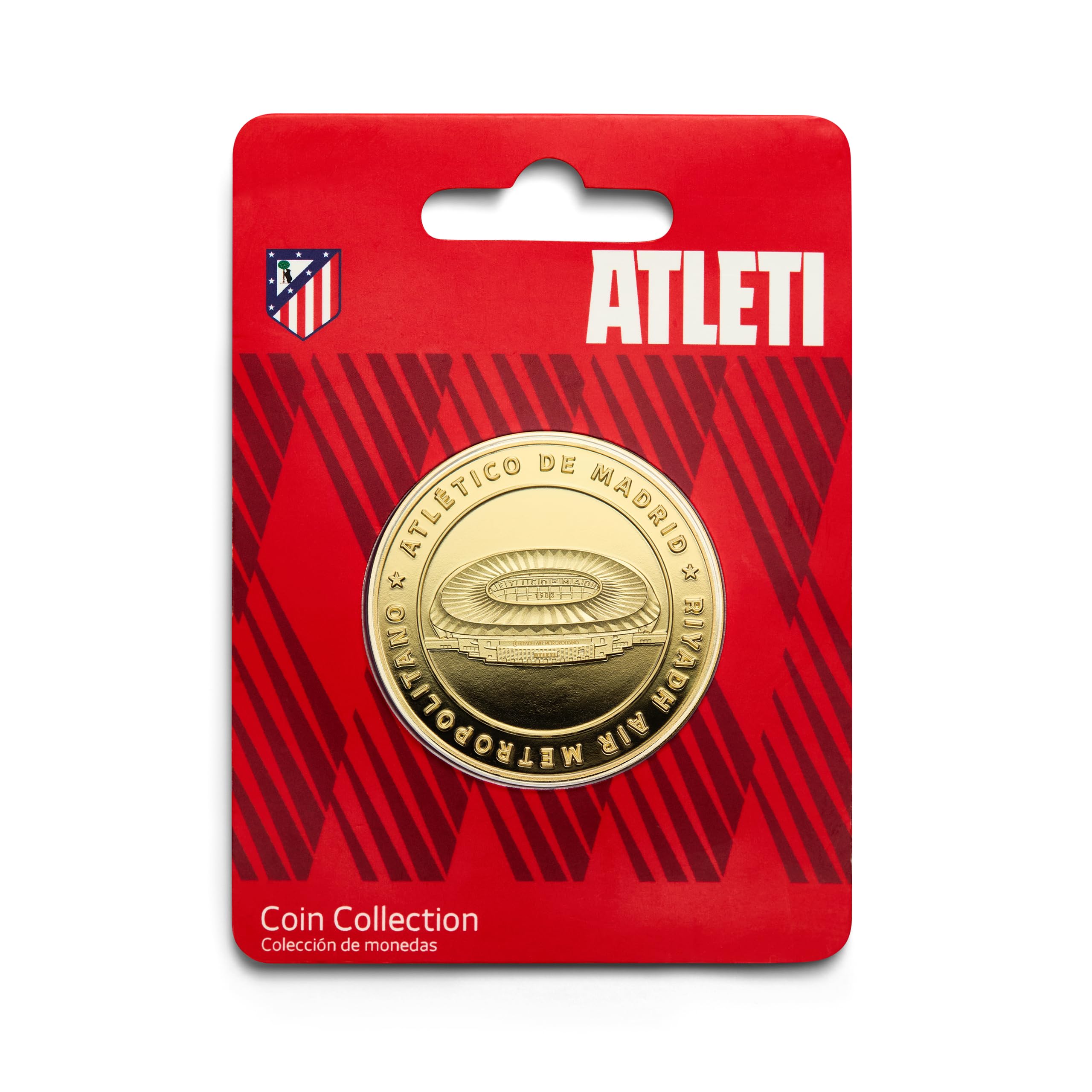 MOCIWORLD Atlético de Madrid, Special Edition, Weapons & Stadium, Riyadh Air Metropolitano, Collectible Toy, Gold, Officially Licensed