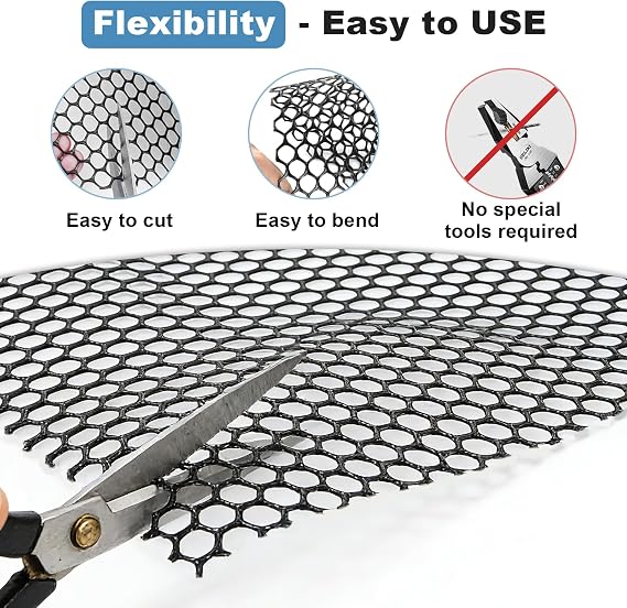 Plastic Chicken Wire Mesh Roll, 6M Black Mesh Fencing Chicken Wire Fencing Netting for Balcony Garden