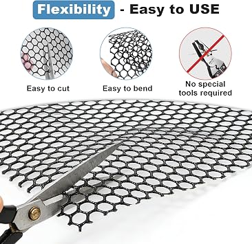 Plastic Chicken Wire Mesh Roll, 6M Black Mesh Fencing Chicken Wire Fencing Netting for Balcony Garden