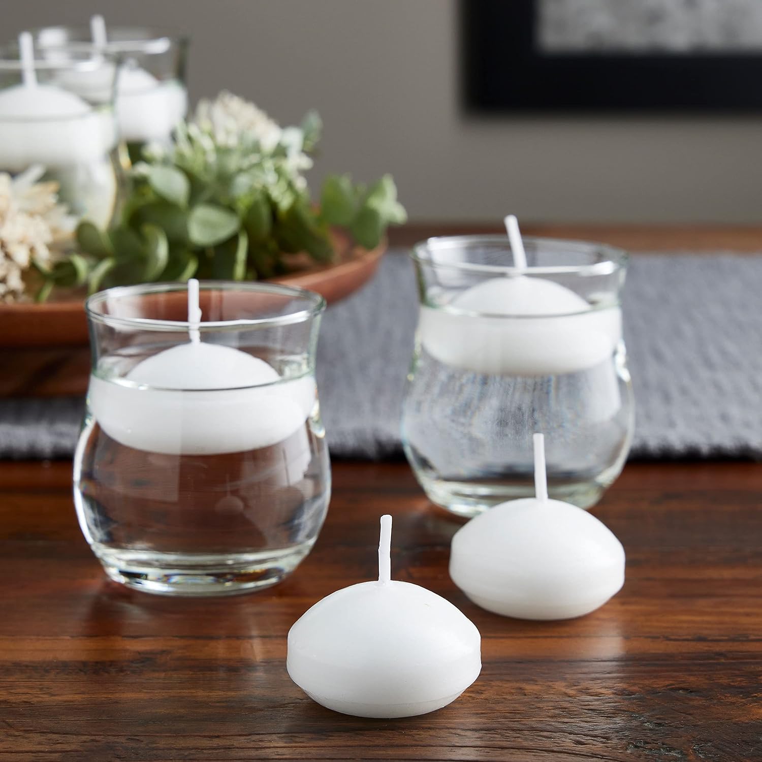 Ashland White Linen Floating Candles Value Pack, 48 Packs: 9 ct. (432 Total)