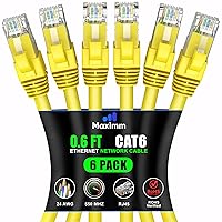 Vista 16 de Maximm Cable Ethernet Cat 6 de 10 pies (paquete de 6) - Cable LAN de alta velocidad, cable de Internet, cable de conexión y cable de red - UTP