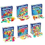 GeoToys GeoPuzzle, Country-Shaped Jigsaw Puzzles Set of 6, Geography Puzzle, Geography Game & Map Puzzle - Jigsaw Puzzles for Kids Ages 6-9 Years Old, Stocking Stuffers for Kids