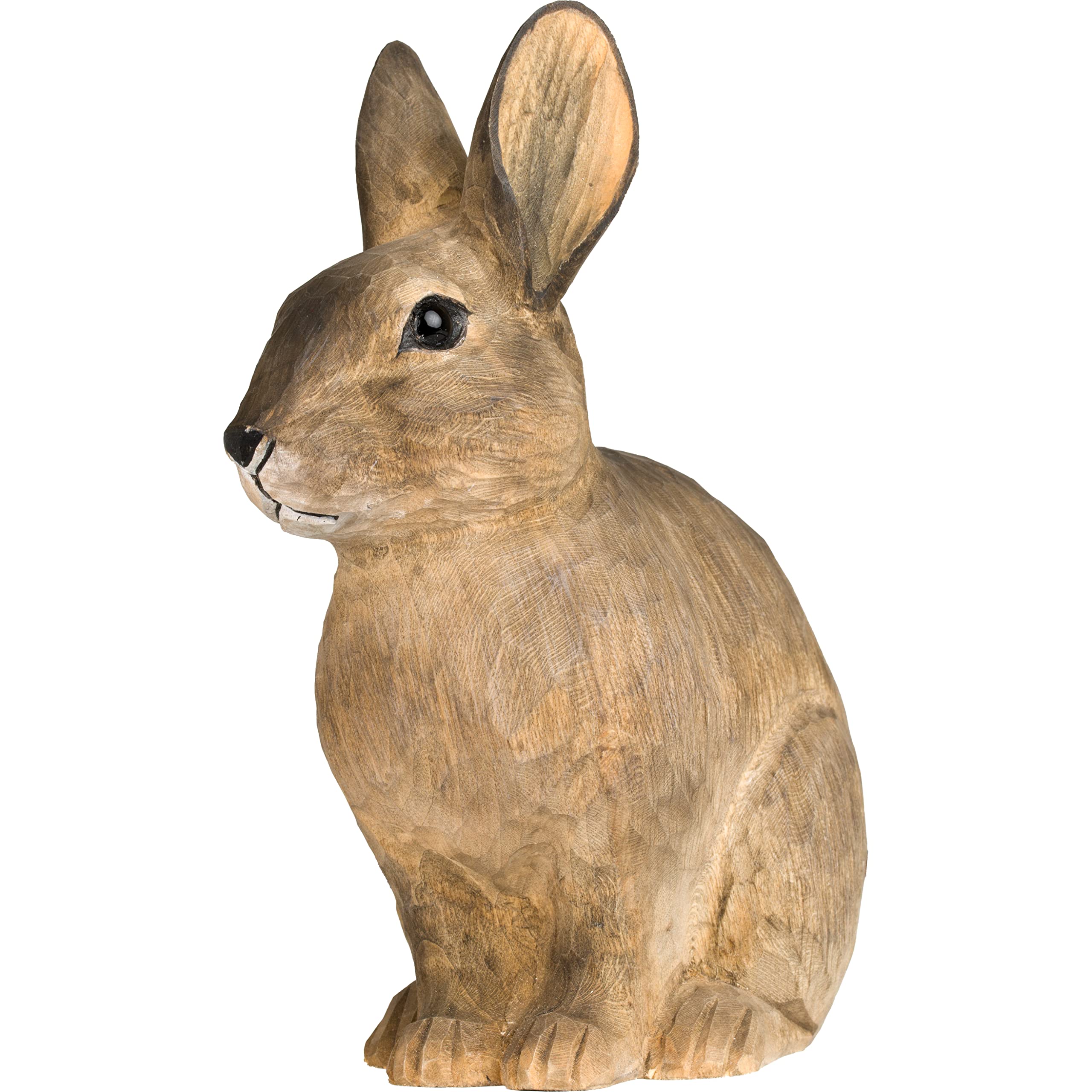 WILDLIFEGARDEN WG5941 Europäisches Kaninchen - Handgeschnitzter Tierfigur aus Holz