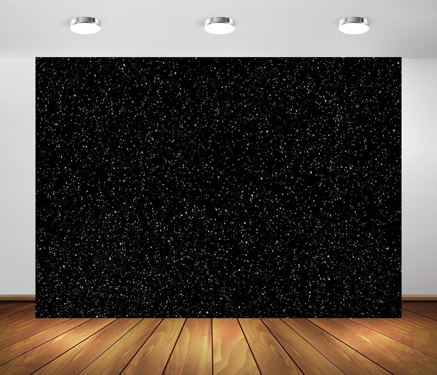 BELECO 10x8ft Fabric Black Starry Sky Backdrop Night Sky Stars Outer Space Galaxy Universe Background for Kids Birthday Party Cake Table Decoration Photo Booth Shoot Studio Props Wallpaper