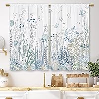 Vista 20 de Cortinas de cocina marrón con temática de café, estilo campestre, rústico, moderno, latte, pequeñas, cortas, para ventana de cafetería, cortinas