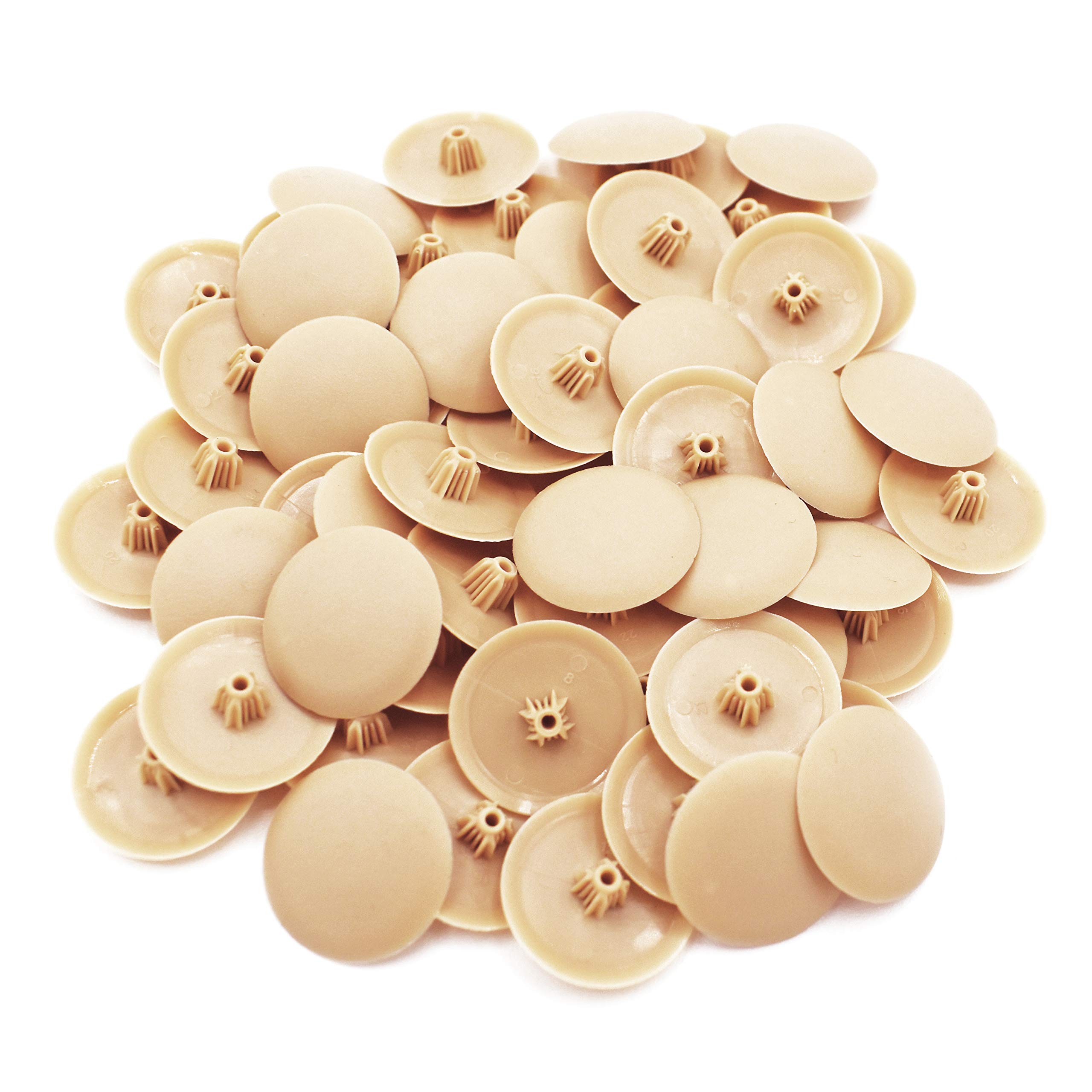 Snap-On Bifix Cover Caps to Use with Phillips Ph2 & Pozidrive Pz2 Pozi Screws - Pack of 50 Biffix Covers : Almond Ivory