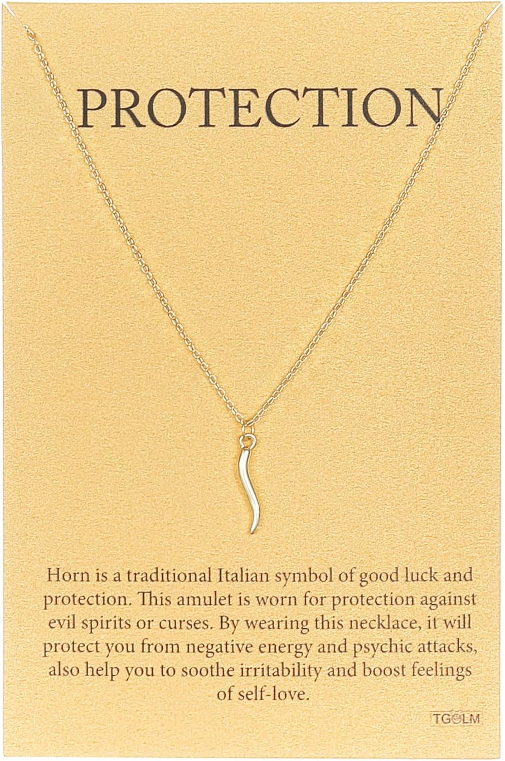 Cute Italian Horn Pendant Necklace for Women Protection Amulet Jewelry 18K Gold plated