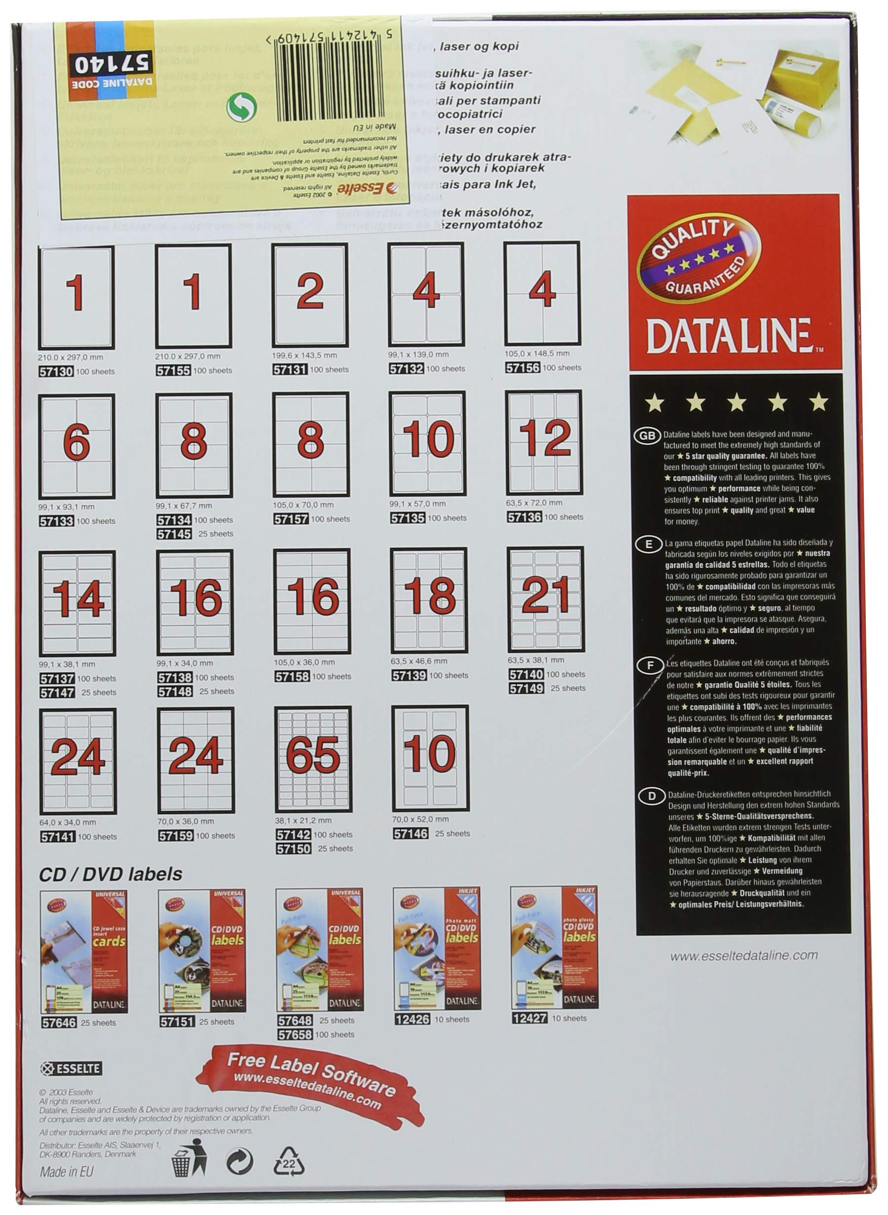 Esselte 57140 Label - White (Pack of 2100) - Image 2