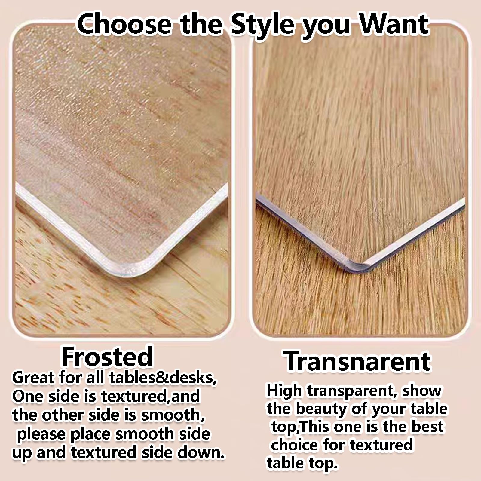 Protector de mesa de PVC para oficina y comedor, de plástico transparente, 90 x 120 cm, impermeable, resistente a los arañazos, protector de mesita de noche