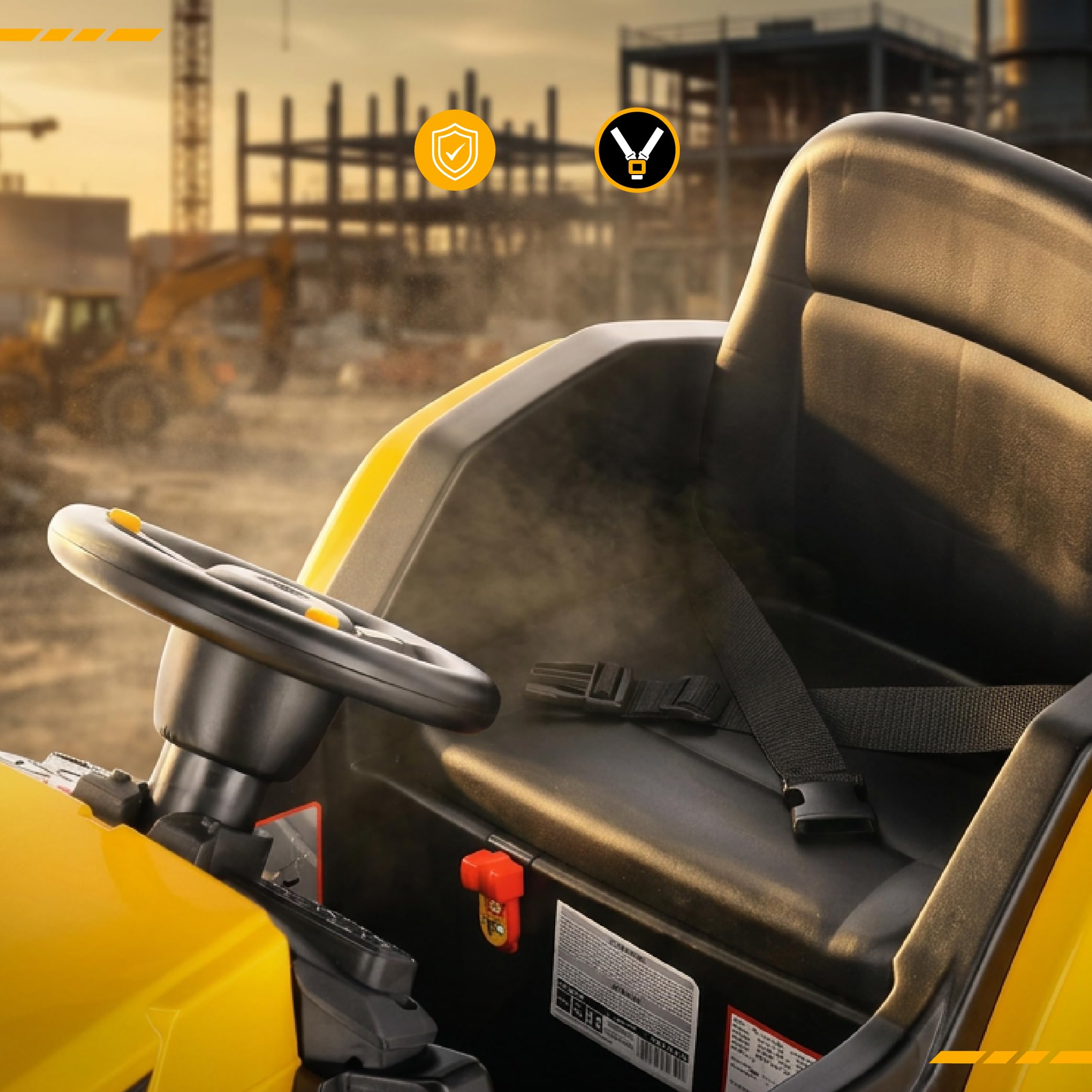 SUN BABY CAT – Elektryczny Traktor Dziecięcy, Jeździk samochód na akumulator 12V z Pilotem, MP3 USB, Pasy Bezpieczeństwa, Duże Koła, Pojazd na Akumulator dla Dzieci 3–6 Lat