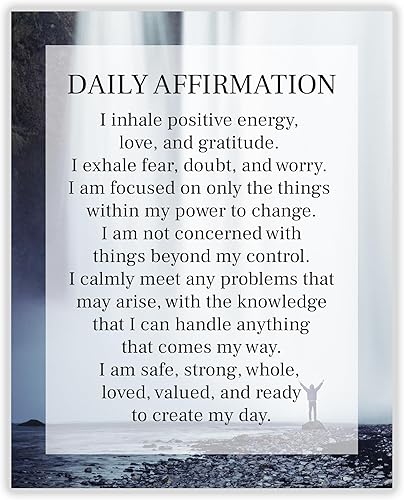Daily Affirmation Inspirational Print  8x10 UNFRAMED Motivational Wall Art  Ideal for Home or Office Décor  Great Modern Typographic Gift for