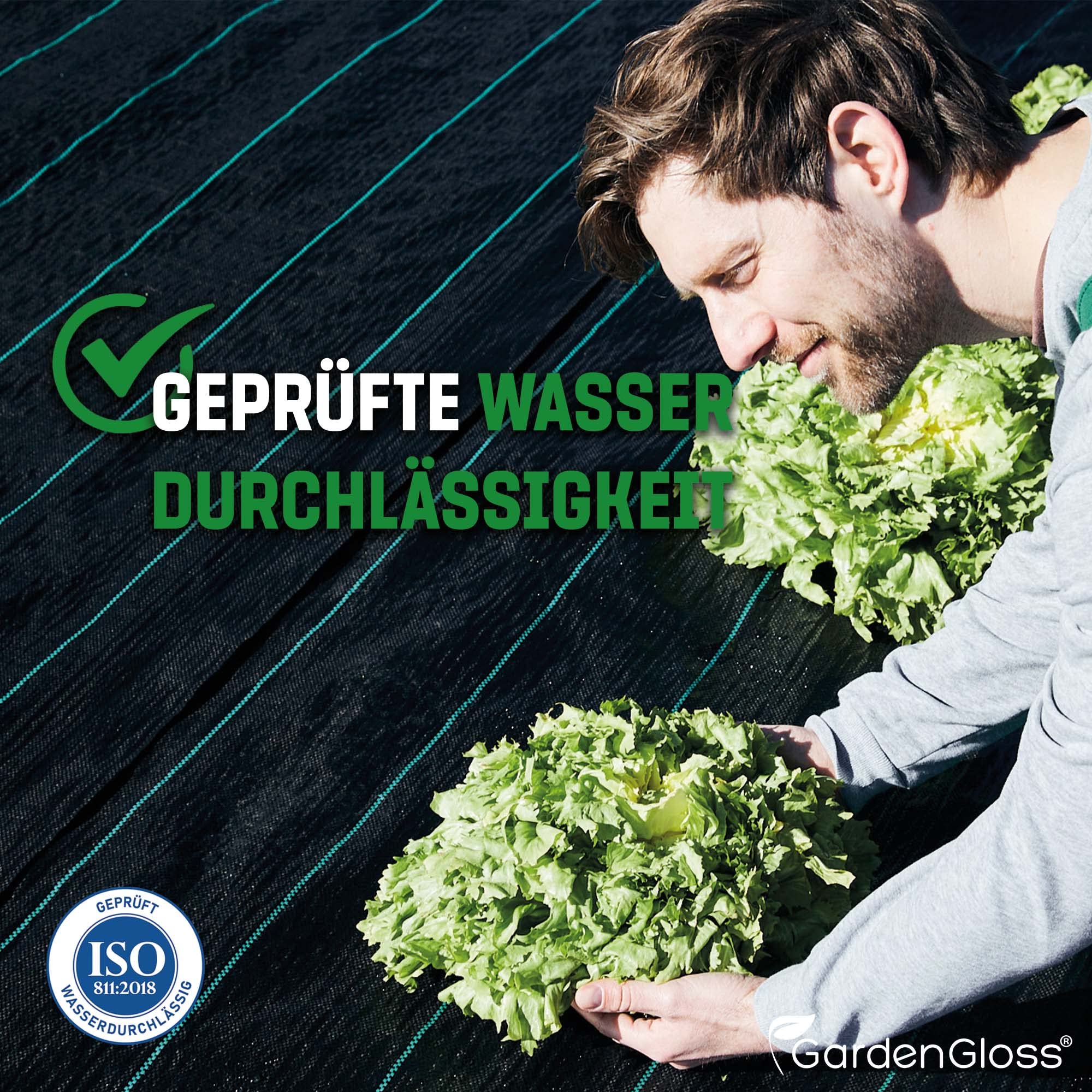 GardenGloss Anti-Unkrautgewebe 100g/m2 - (50m x 1m, Rolle) | Perméable à l'Eau et Résistant à la Déchirure - Haute Stabilisation UV - Tissu Tissé Anti-Mauvaises Herbes