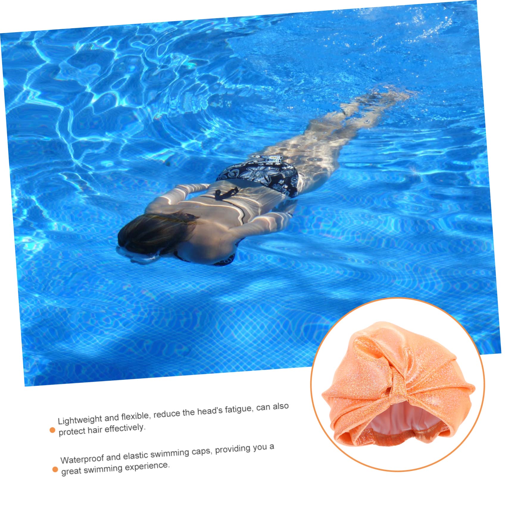 FRCOLOR 5St Schwimmhaube große Badekappe Kopftuch für Frauen Swim Cap Women badehauben Badekappen für Damen für Damen wasserdichte Elastizität Haarkappe Badetuch Mann