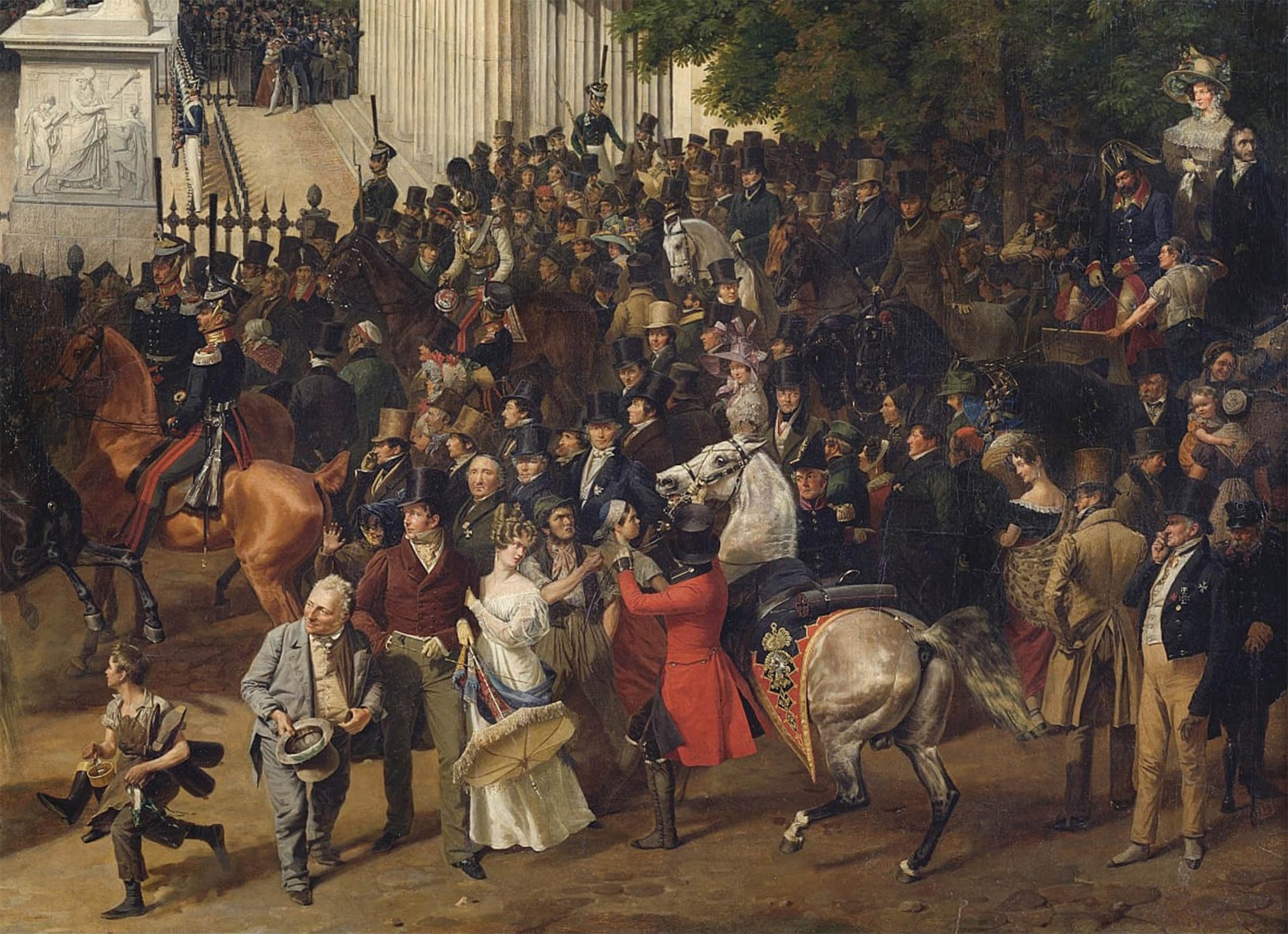 Artxlxxbn No Frame Famous Art Print Poster Vintage Wall Art Parade On The Opernplatz In Berlin By Krüger Canvas Art Poster For Home Decor 60X90cm