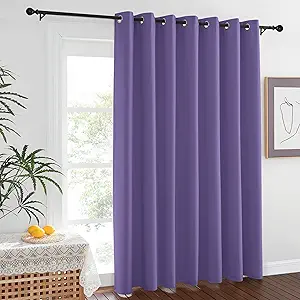 NICETOWN Blackout Lilac Purple Curtain 84 inches Long, Energy Saving Thermal Drape Grommet Sound Reducing Light Blocking Window Treatment for Baby Nursery Bedroom, 1 Panel, W100 x L84