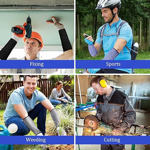 Miniatura 24 de 3 pares de protectores de brazo para piel fina y moretones, resistente a los cortes, manga de antebrazo, manga de protección contra quemaduras