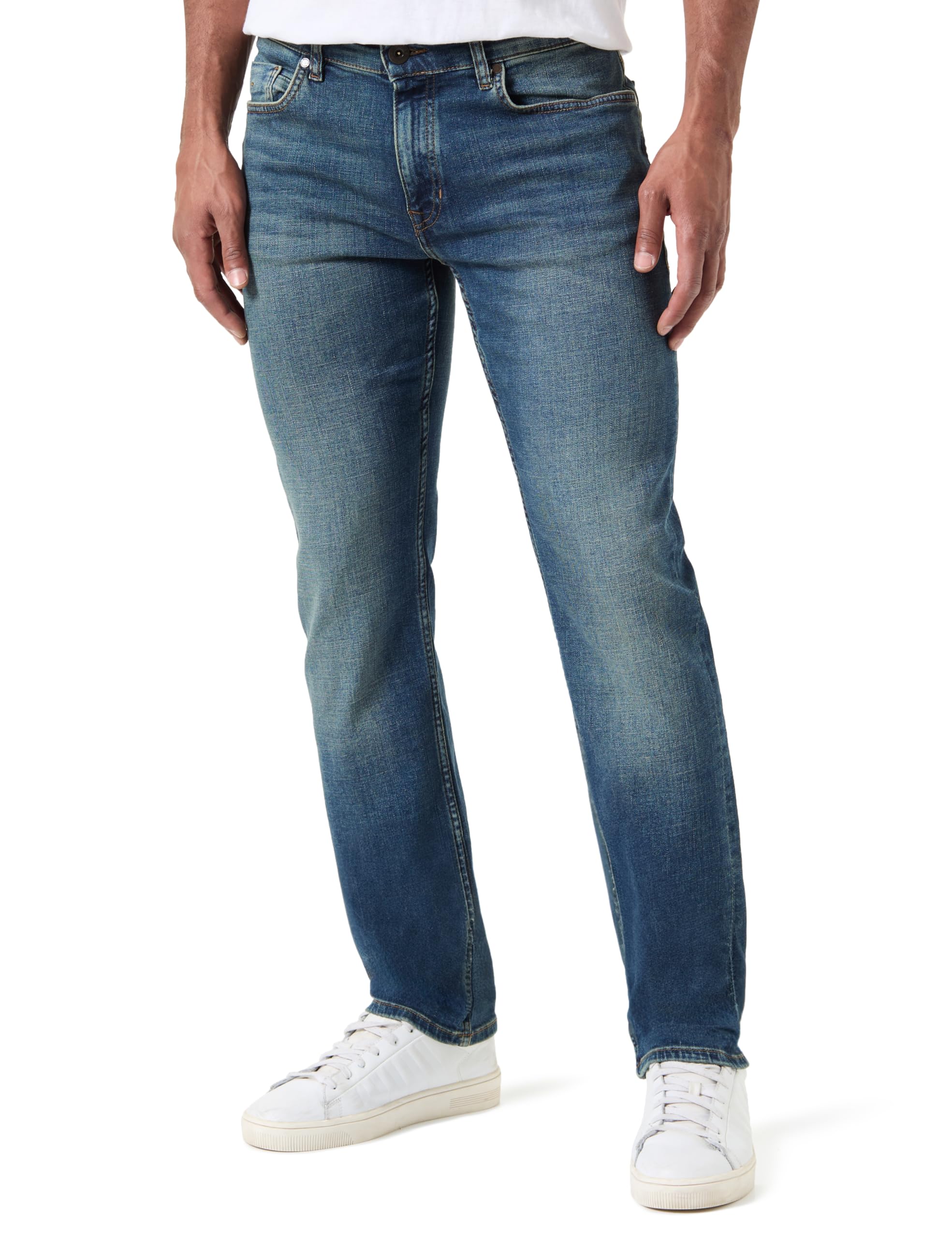 Marc OߴPolo Herren Jeanshose mit Stretch-Anteil Regular Fit, Blau (Authentic Mid), W38/L30