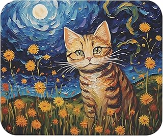 قاعدة ماوس بتصميم قطة ستاري نايت للابتوب والكمبيوتر - 210، مطاط