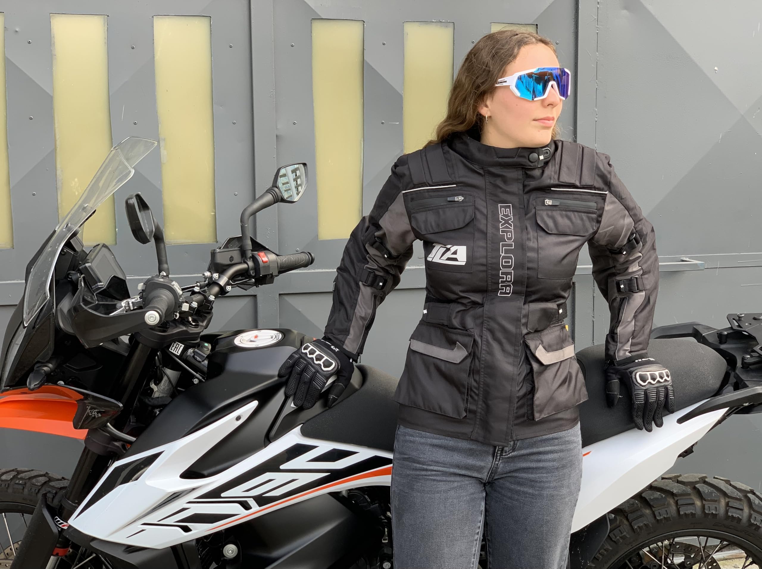 Blouson moto femme TLA EXPLORA LIGHT LADY avec protections CE | Veste de moto printemps/été | Veste de moto 2 saisons | Veste de moto respirante | Veste Enduro Femme