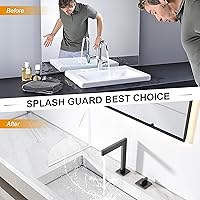 Vista 3 de UIOCSSC Protector contra salpicaduras de ducha, paquete de 2 protectores de salpicaduras de agua para bañera de silicona, autoadhesivos