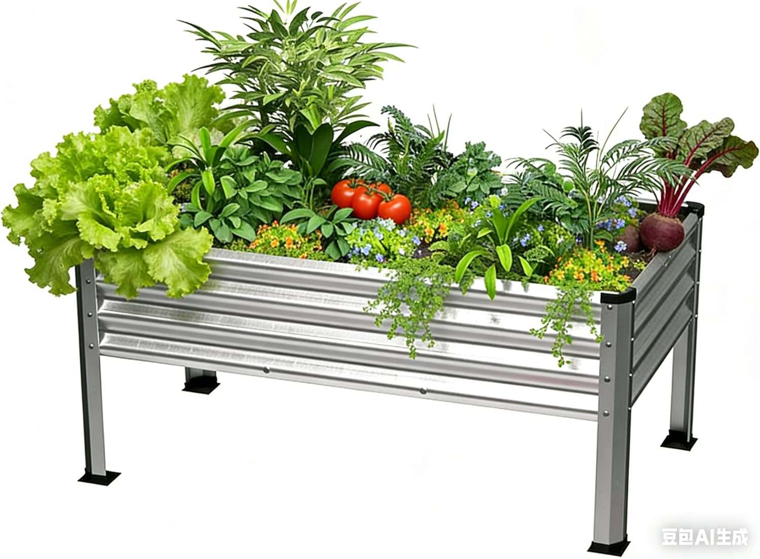 Large Galvanized Raised Garden Bed Outdoor with Legs, Load Capacity 1200LB, 48x26x30in Raised Garden Bed, for Backyard/Patio/Balcony/Gardening/Vegetables Flowers, Sliver