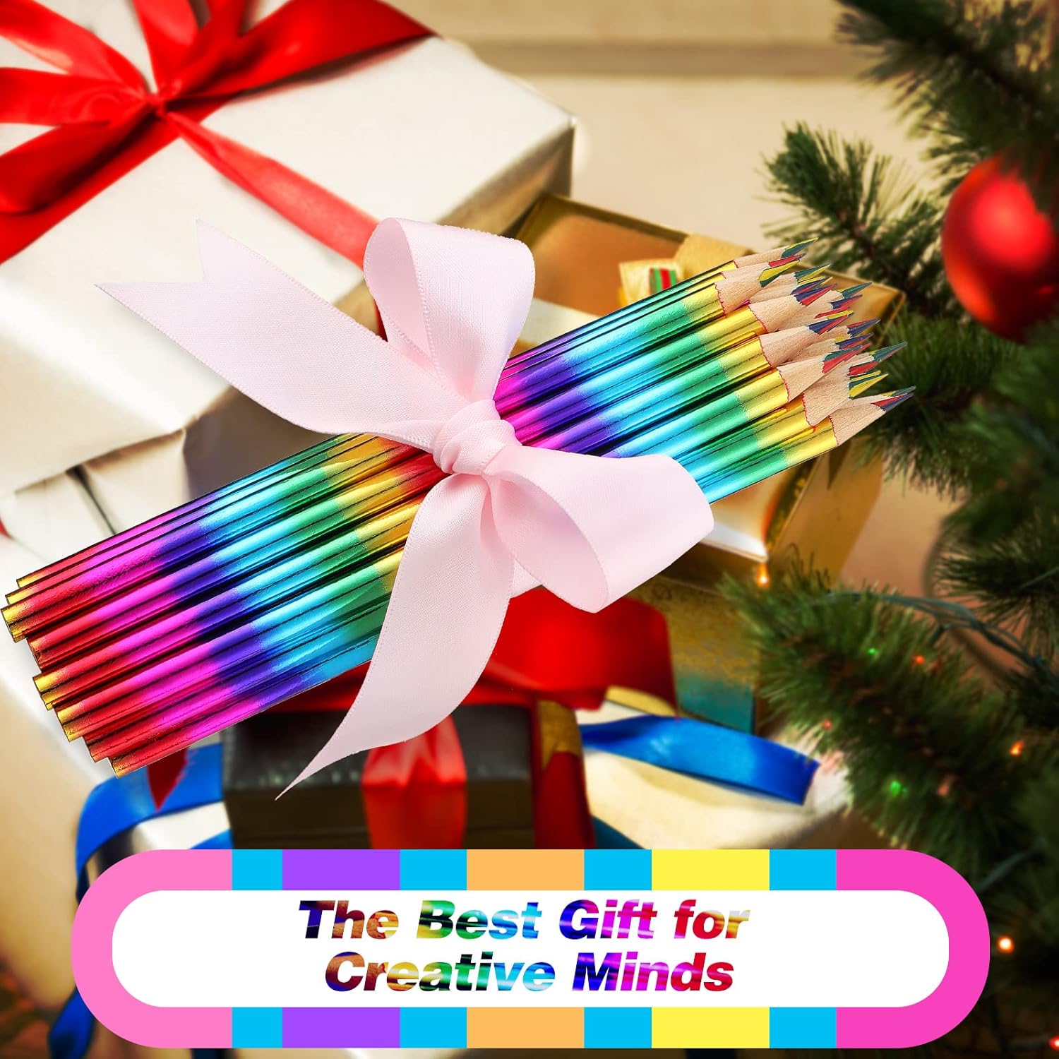 96 Pieces Rainbow Color Pencils 4 in 1 Rainbow Pencils Wooden Colored Pencils Multi Colored Pencil for Kids Home Office School Classroom Supplies : Office Products