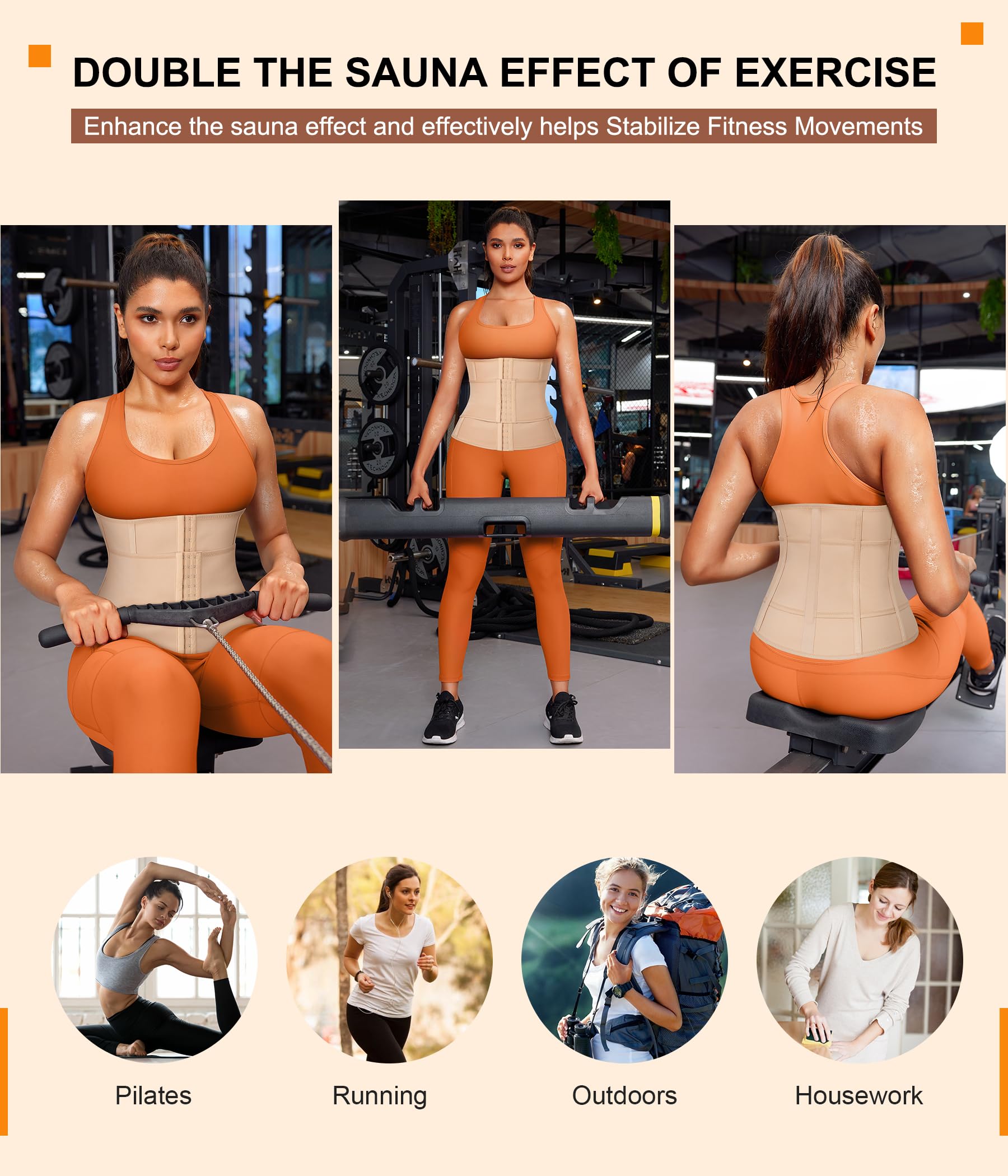 TrainingGirl Corsé de entrenamiento para mujer, faja reductora de cintura, faja deportiva para sauna, faja para el vientre, faja para el estómago