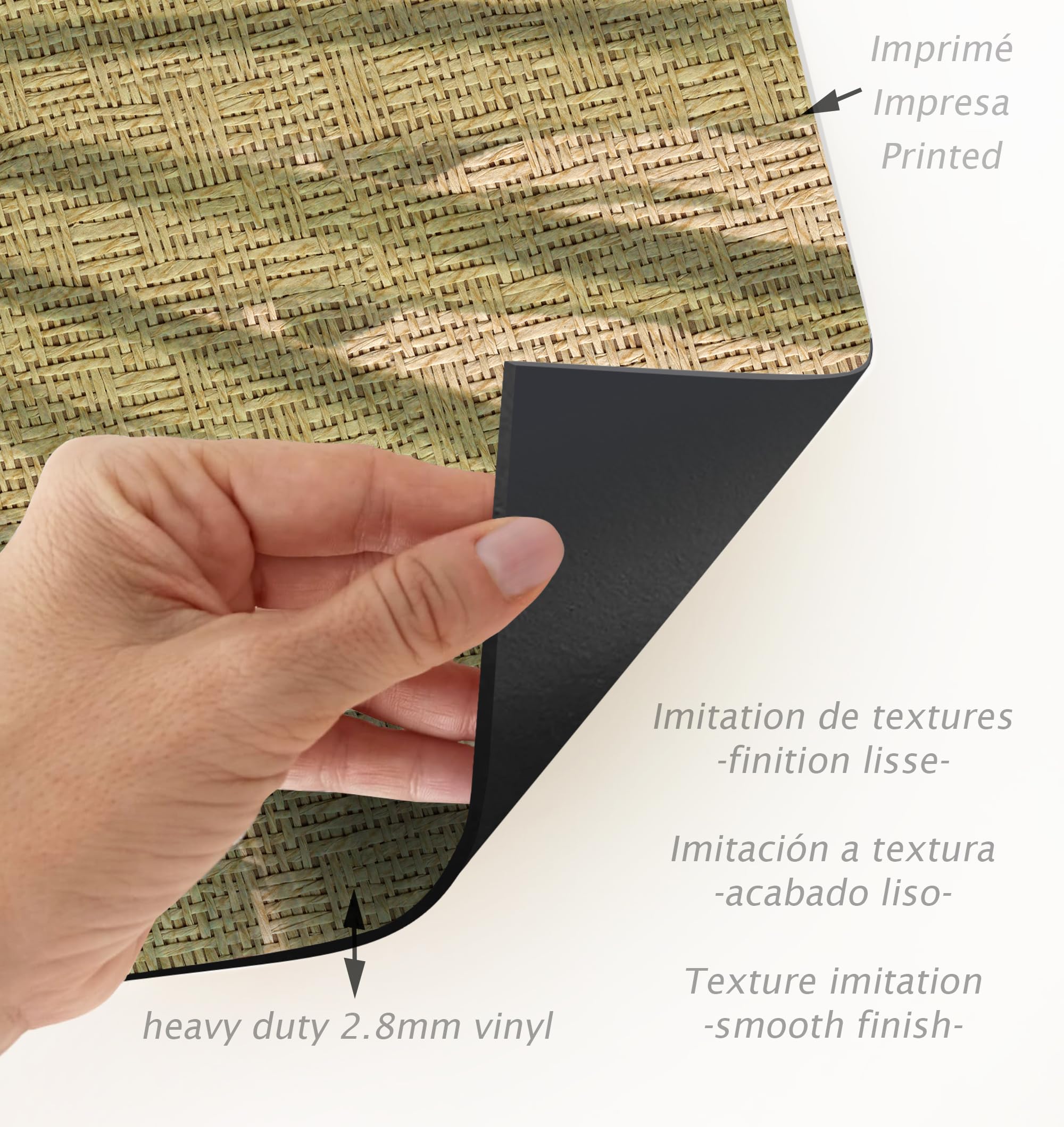 VINILIKO Design | Alfombra Vinílica Lisa Impresa - Tropical Verde 100x160 cm - Interior y Exterior, Antideslizante, Impermeable, Lavable - Varios Tamaños - Alfombra Vinilo Salón, Terraza