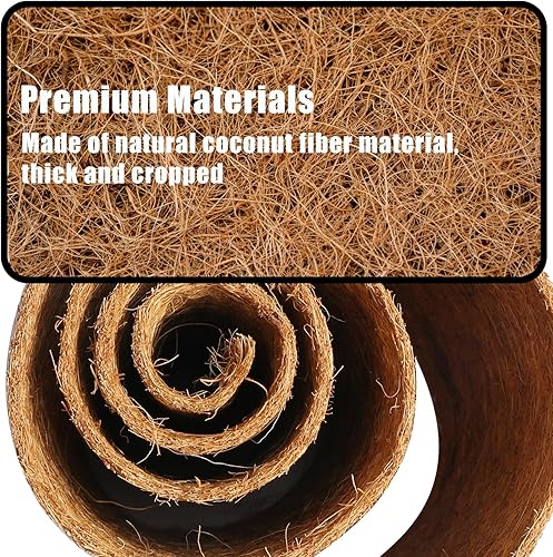 Miniatura 6 de O-FarFarm Coco Fiber Liner Roll 12 x 40 Inch, Coconut Liners Coco Mat for Planters, Reptile Flooring Mat Chicken Nesting Box Pads Tortoise Beding