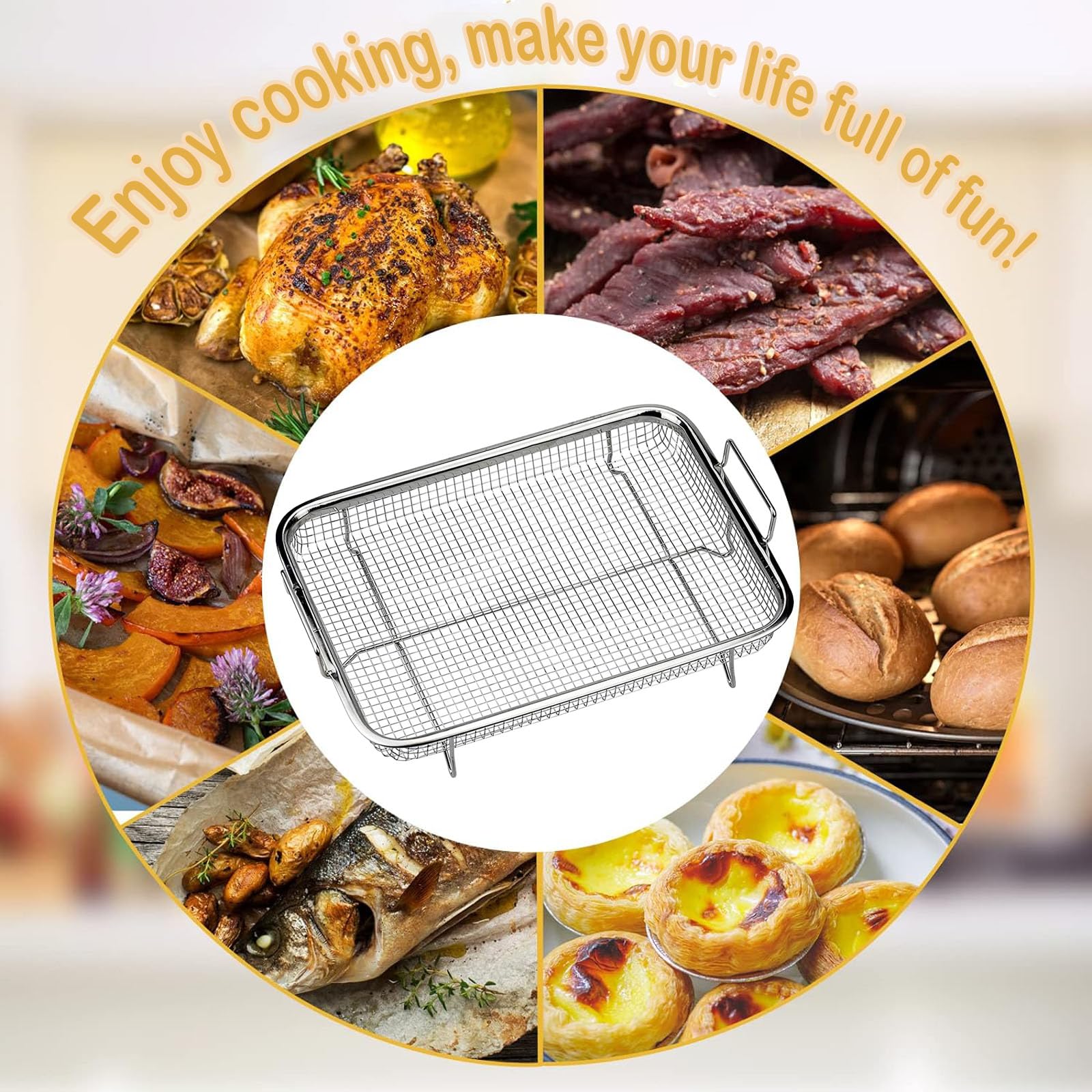 Cestino Barbecue, Vassoio Griglia Cestino da Forno, Griglia Forno, Cestino per Griglia a Rete per Barbecue da Esterno, per Cuocere Biscotti, Grigliare e Raffreddare,Caricare Frutta e Verdura