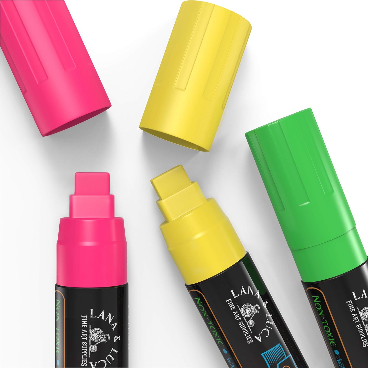 LANA & LUCA Jumbo Liquid Chalk Markers - Bold Colors - 8 Pack, 15mm