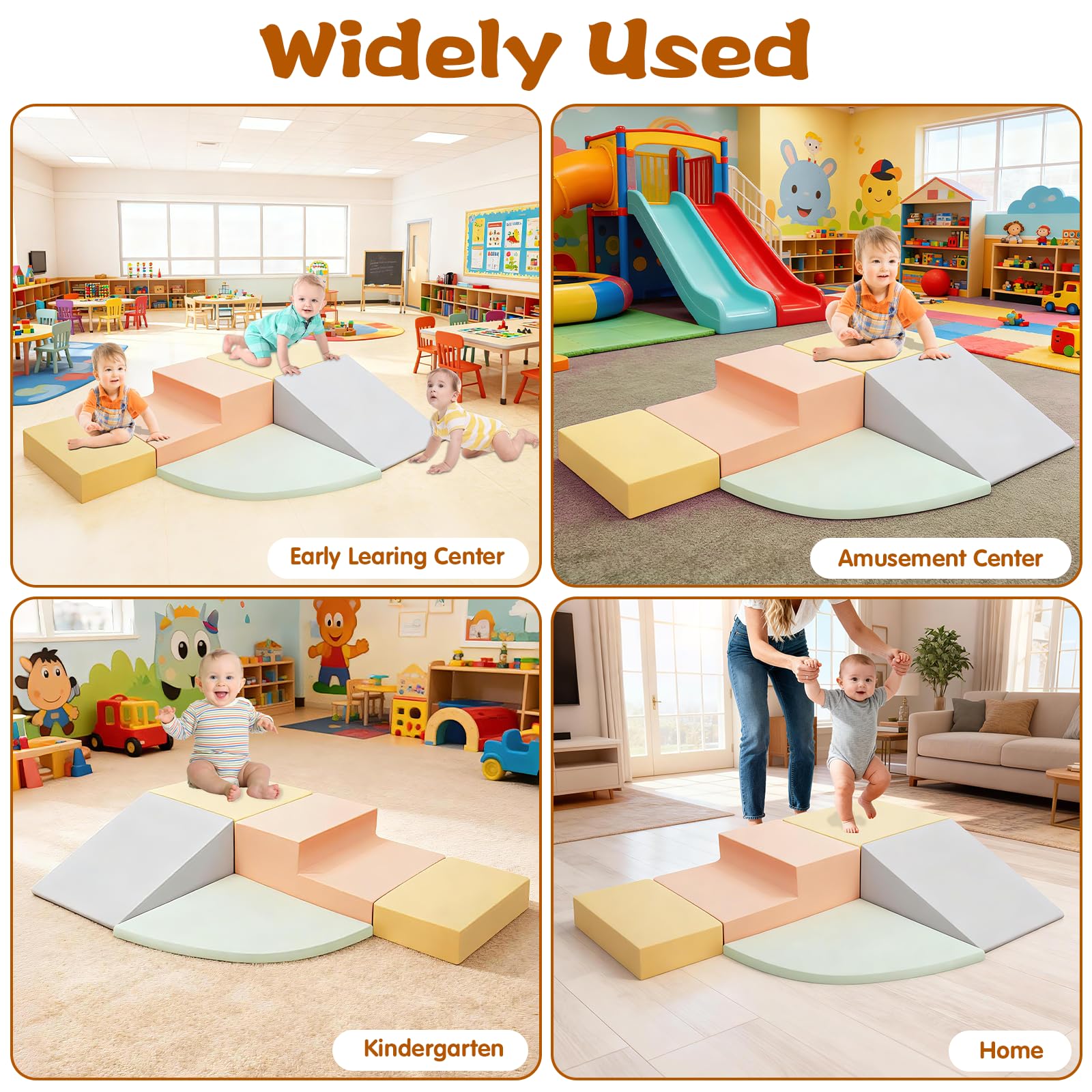5TLG Softbausteine für Kleinkinder & Babys Schaumstoff Bausteine XXL, Soft Play mit Waschbare Hülle Groß Schaumstoffbausteine kletterblöcke Krabbellandschaft & Motorikspielzeug für Indoor-Spaß