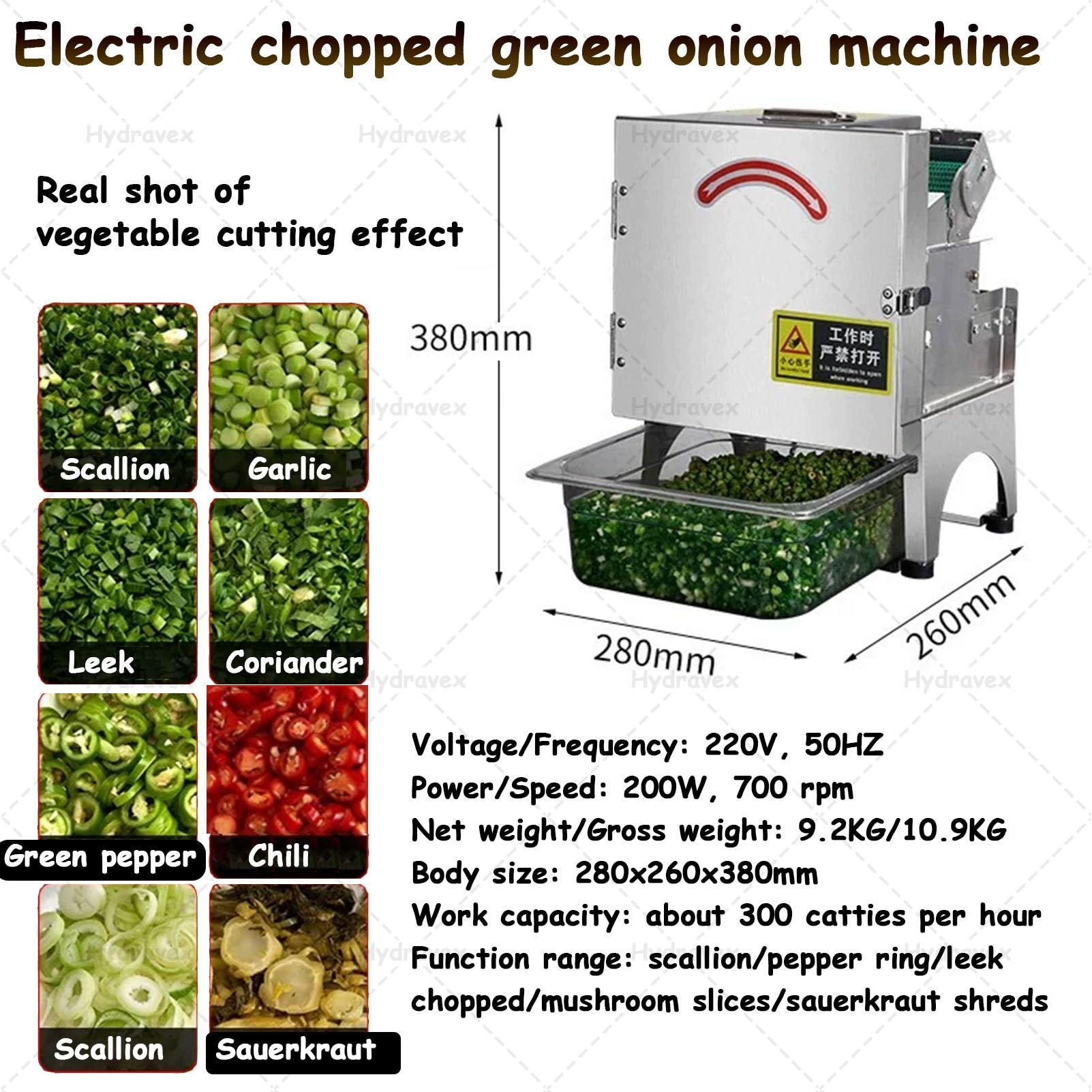 Picadora eléctrica de verduras con grosor ajustable para hierbas y verduras frescas, ideal para preparar y cocinar en la cocina