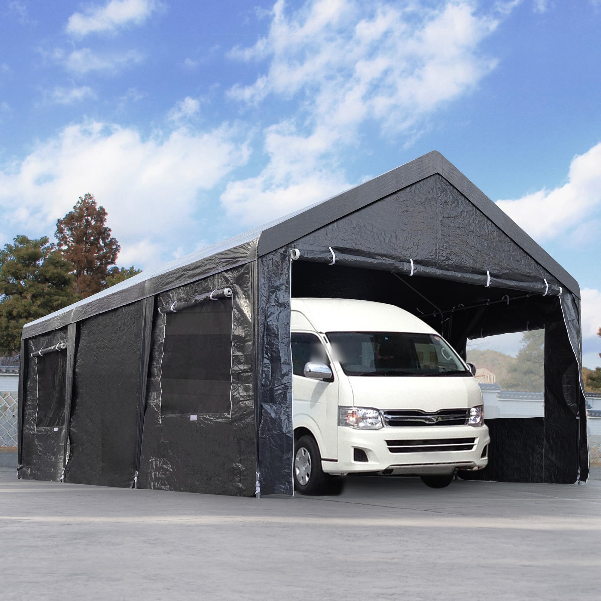 Amazon.co.jp: 【UPF50+ UVカット・防雨】車庫テント ガレージテント 
