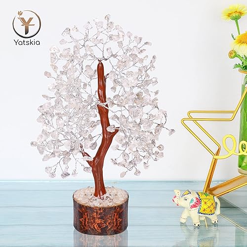 Miniatura 4 de Cristal de cuarzo transparente - Árbol de la vida de chakras, árbol bonsai, árboles artificiales, juego de cristal curativo, árbol de la suerte,
