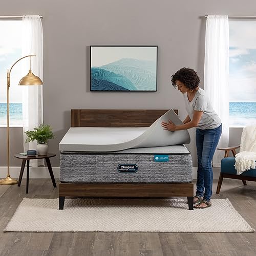 Miniatura 3 de Beautyrest Black Diamond - Cubrecolchón de espuma viscoelástica para aliviar la presión, tamaño California King, 3 pulgadas, color gris