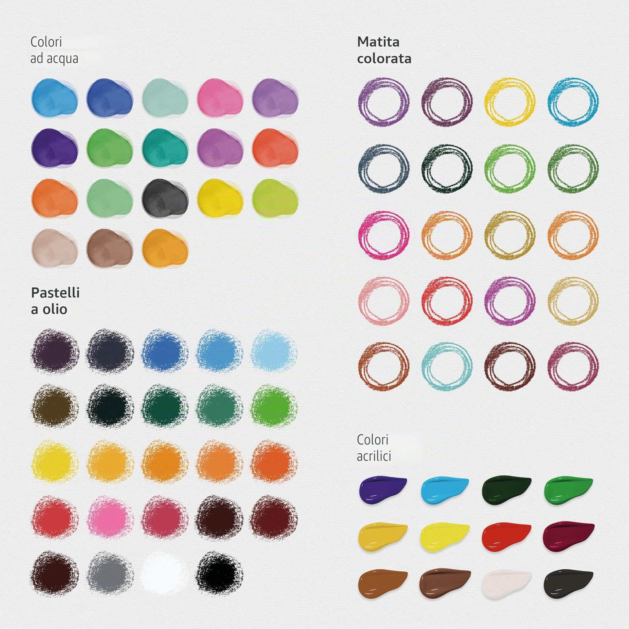 ECD Germany Set per Pittura con Cavalletto Treppiede in Alluminio e Borsa Kit Disegno 140 pezzi Colori Acrilici Pastelli Matite Colorate Acquarelli con Custodia per Artisti Principianti Hobby
