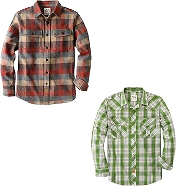 Dubinik 13oz Heavyweight Flannel Lightweight Western Shirts Shirts for Men Size 3X-Large