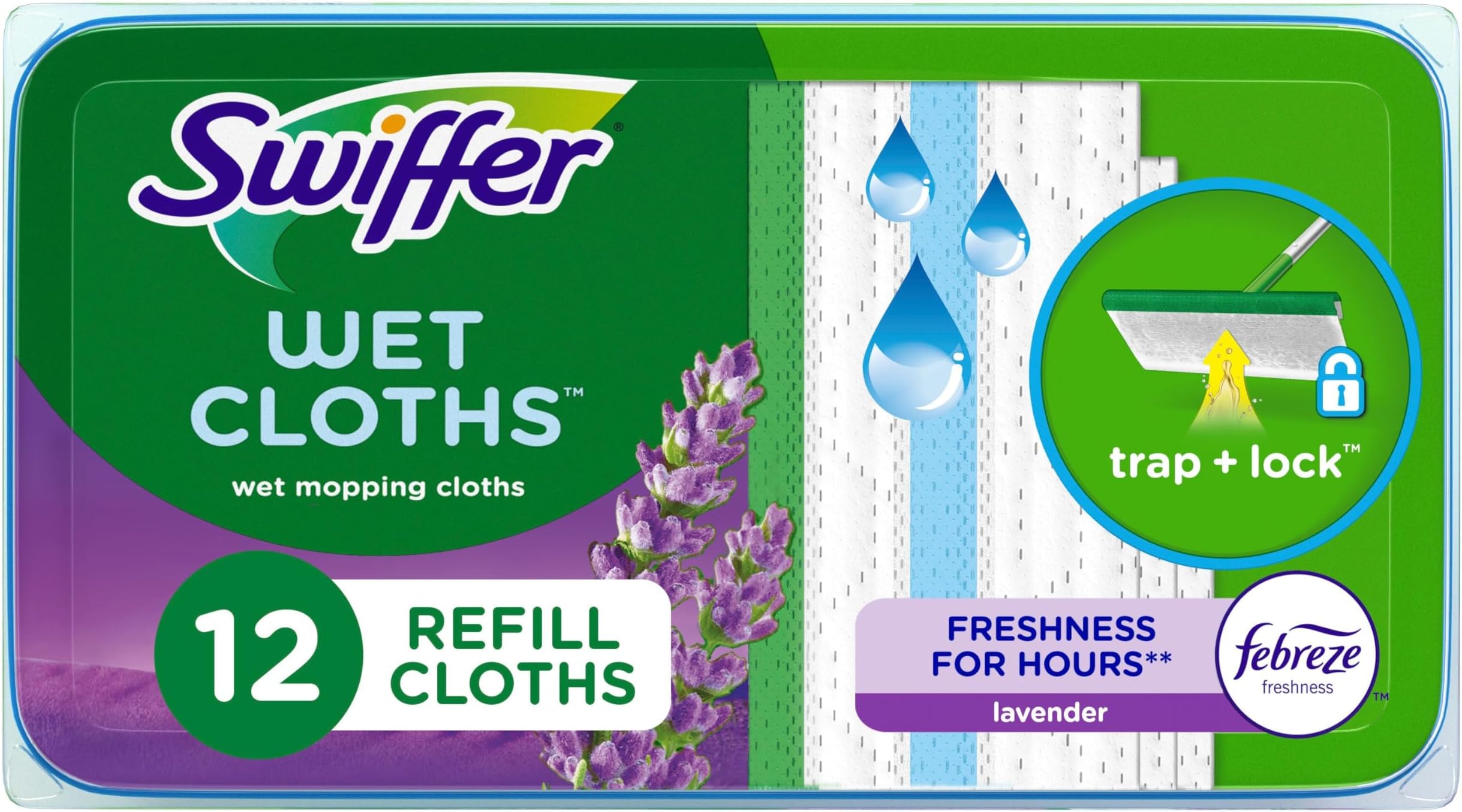 PROCTER & GAMBLE - 12-Count Febreze Lavender & Vanilla Wet Cloth Refills