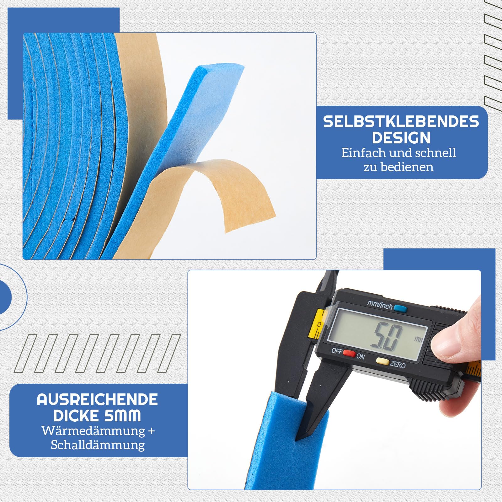 Bande de Joint de Dilatation Adhésive pour Chape 3 cm x 50 m Bleu