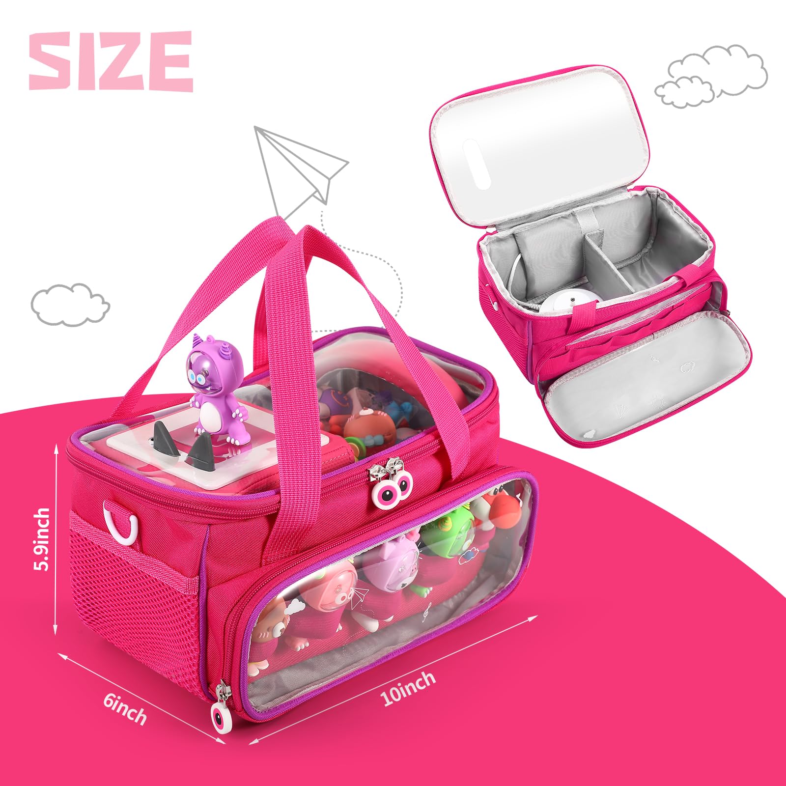 Carrying Case for Toniebox Storage Carrier Bag for Tonie Characters with Shoulder Strap and Handle - Image 2