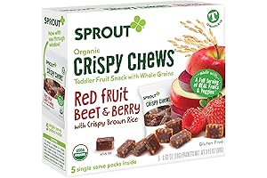 Sprout Organics Kids Toddler Fruit Snacks, Red Fruit Beet & Berry Crispy Chews Variety Pack