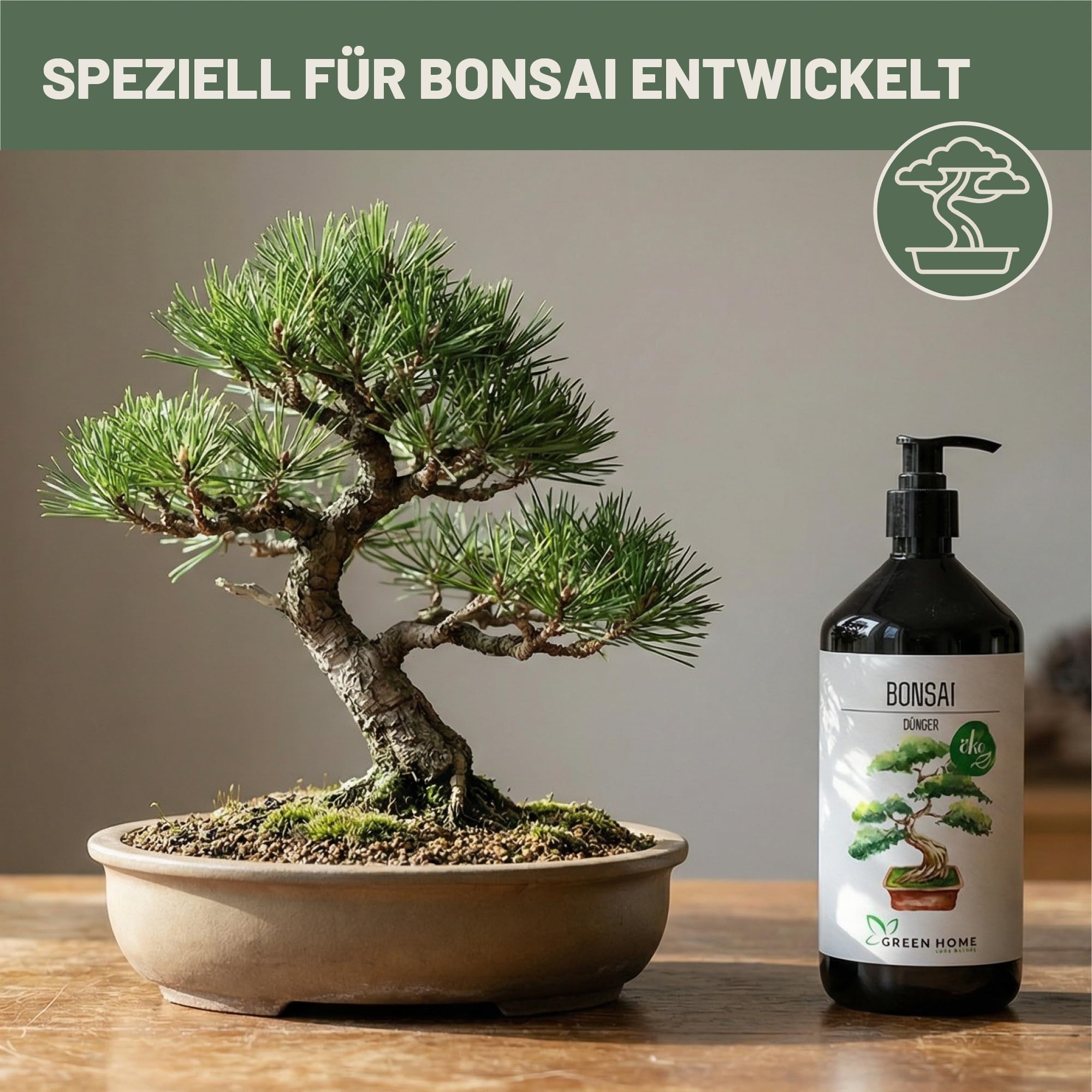 Green Home Bonsai Dnger flssig 1 Liter mit Dosierpumpe NPK 7+3+5  Bonsaidnger fr Indoor und Outdoor mit Spurennhrstoffen fr Zimmerbonsai  und Freilandbonsai : Amazon.de: Garten