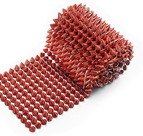 Miniatura 8 de Jerler Costura con pinchos para decoración de arte y manualidades, remaches de malla, tachuelas, cuentas, picos de cono con respaldo plano para rock