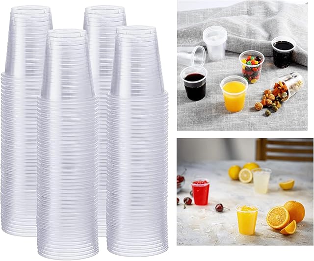 HOT BARGAINS 1000 X Disposable Cups Clear Plastic Cups 5 oz / 150ml for Water Coolers / Vending Disposables Cups Sealed