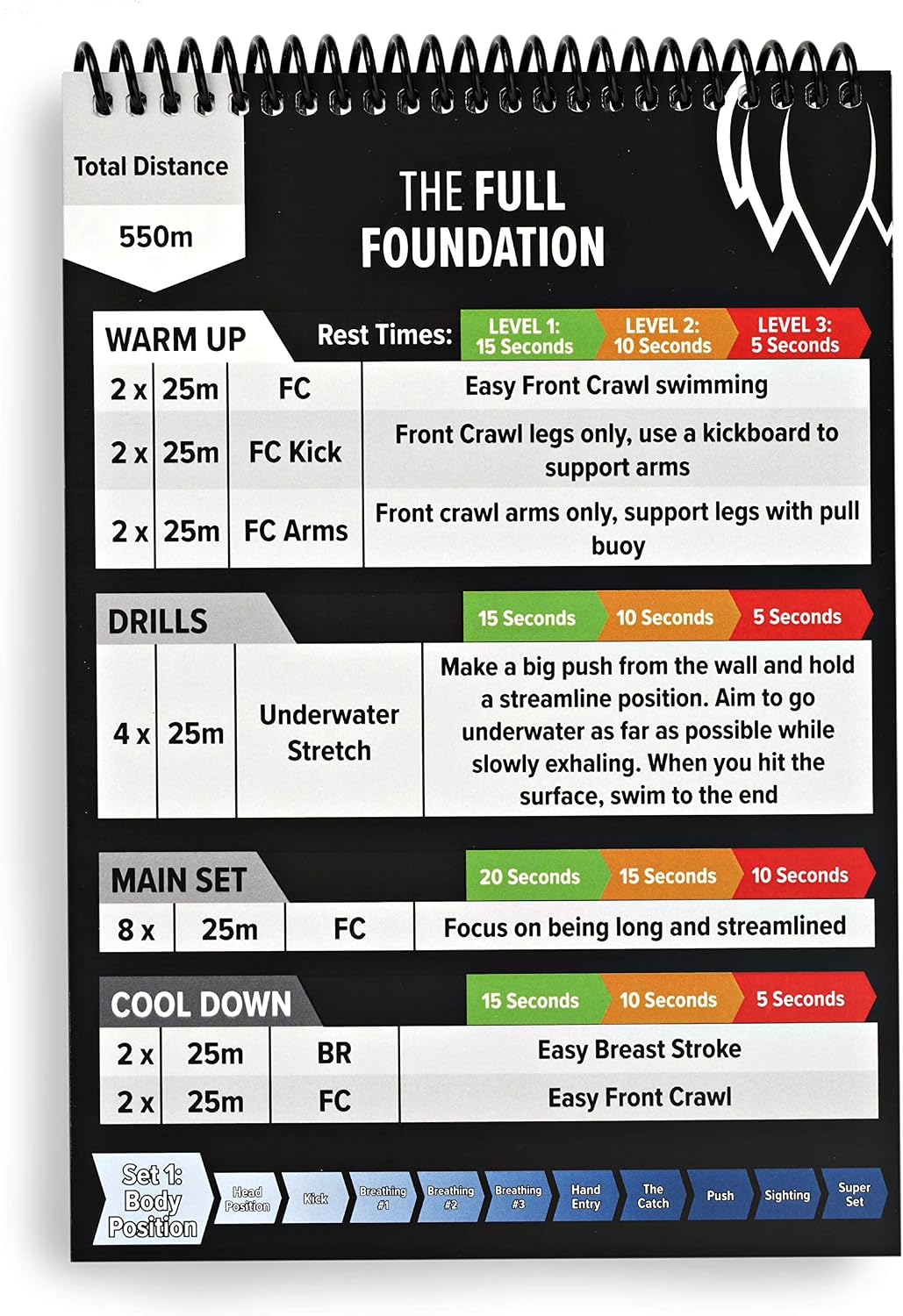 Scale Swimming Waterproof Triathlon Training Book: Swim Workouts for Triathletes to build Technique, Strength and Endurance in a Binder - Image 3