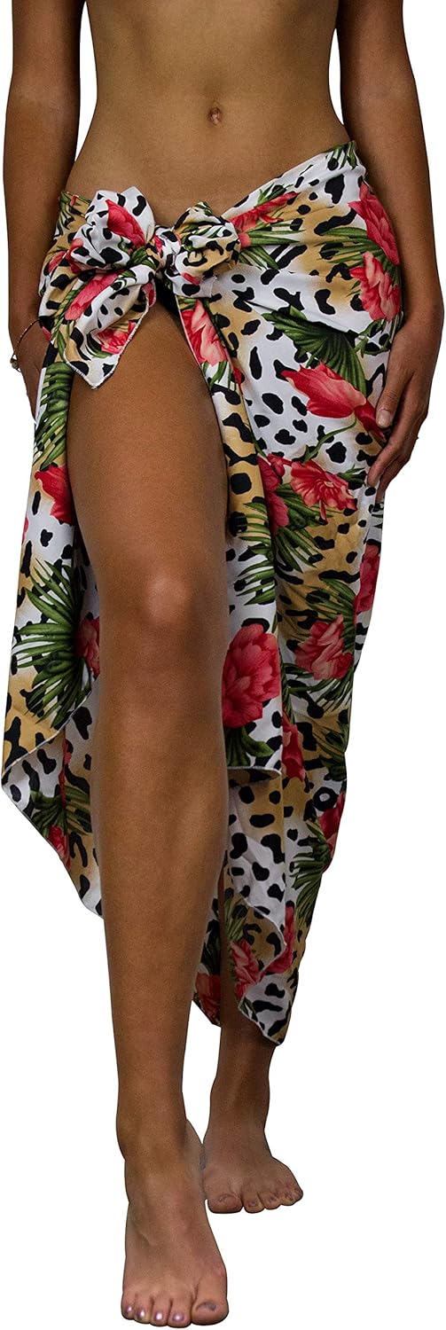 King Kameha Hawaii Sarong Pareo - Strandtuch Mit Palmen-Print Als Bikini Cover Up